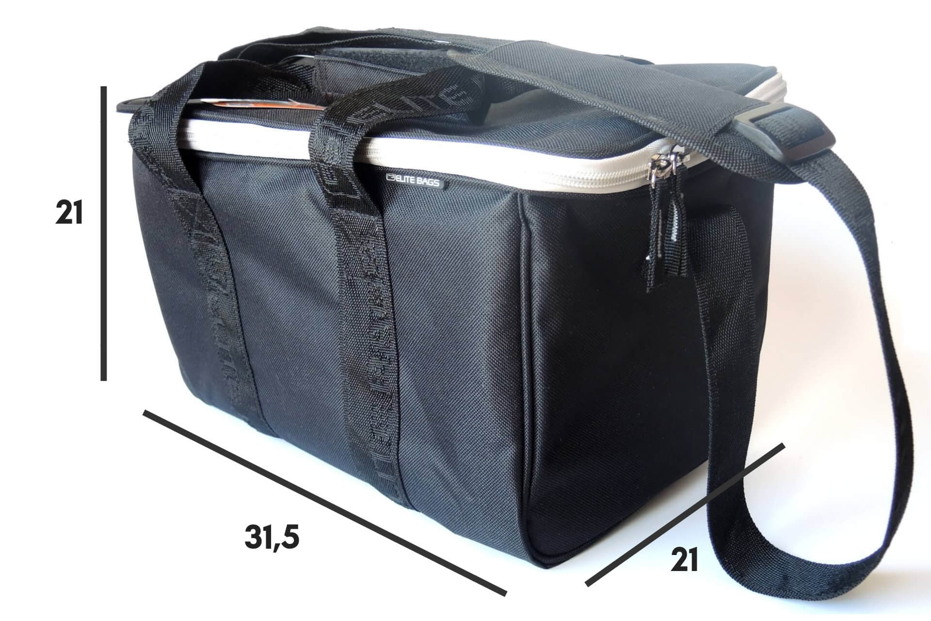 Kleine Pflegetasche schwarz mit Tragegurt Maße 12 x 21 x 31,5